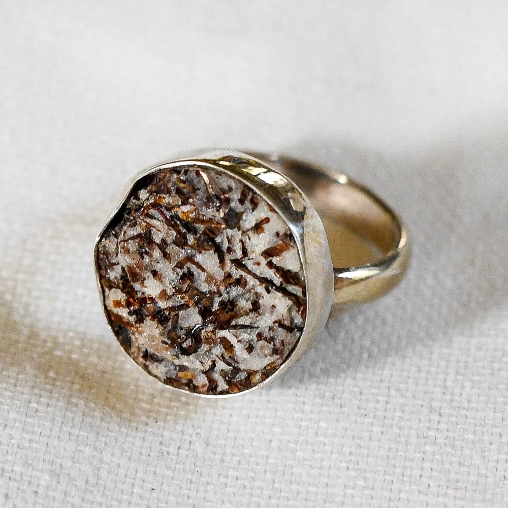 Astrophyllite Sterling Silver Ring, Sz 6.5